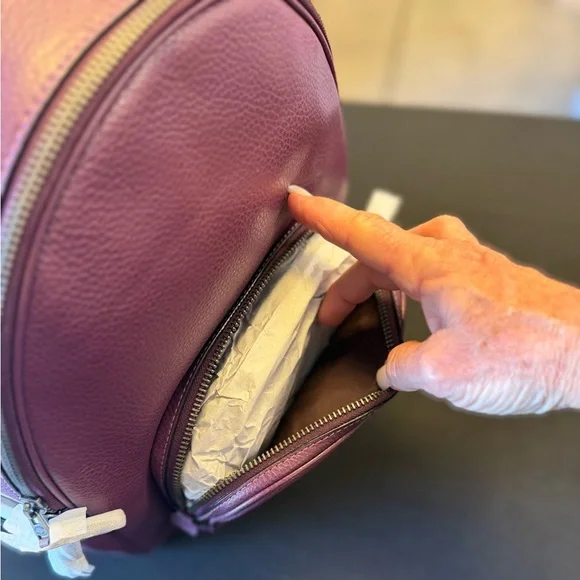 Women's Coach Boysenberry Purple Lth Court Bkpk Backpack - Picture 6 of 12